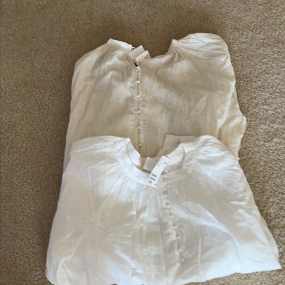 H&M cream & white shirts